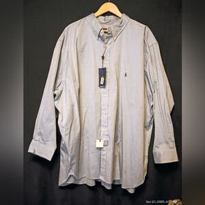 Polo Ralph Lauren Classic Oxford Shirt Light Blue Multicolor Pony NWT 20 XXXL